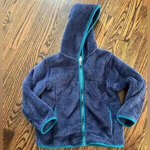 Hanna Andersson Kids Navy Blue Sherpa Hooded Full Zip Jacket Sz 110 (5)